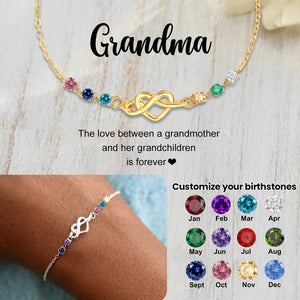 Adjustable Birthstone Love Knot Personalized Bracelet-925 Sterling Silver