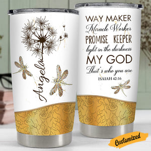 Personalized Dandelion Dragonfly Way Maker Tumbler