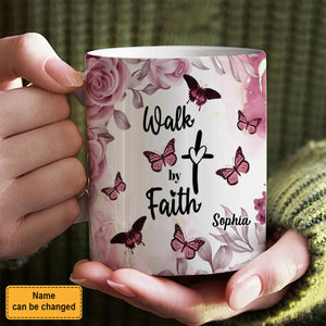 KISSFAITH-Walk by Faith Personalized Mug