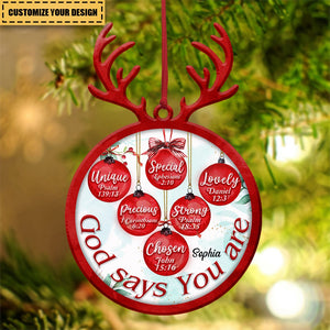 Personalized Christmas Deer Antlers God Says You Are Ornament