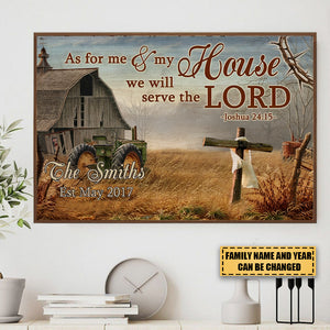 In My House We Will Serve The Lord-Personalized Canvas