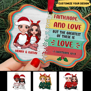 Personalized Gift For Couples Ornament -The Greatest Of These Is Love-Bible Verses About Love