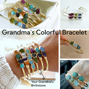 Personalized Grandma Mom Family Gemstone Birthstone Bracelet