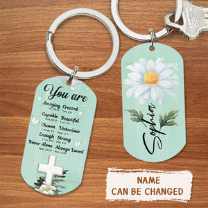 KISSFAITH-Flower Cross You Are Personalized Aluminum Keychain