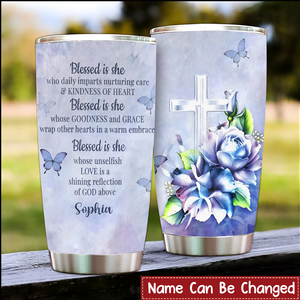 Biblical Comfort:Bless Is She-Personalized Tumbler Gift