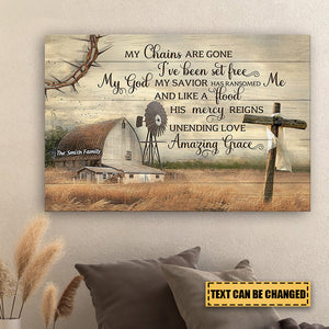 Personalized My Chains Are Gone I've Been Set Free Canvas Wall Art
