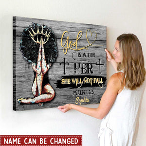 God Is Within Her She Will Not Fall Personalized Canvas