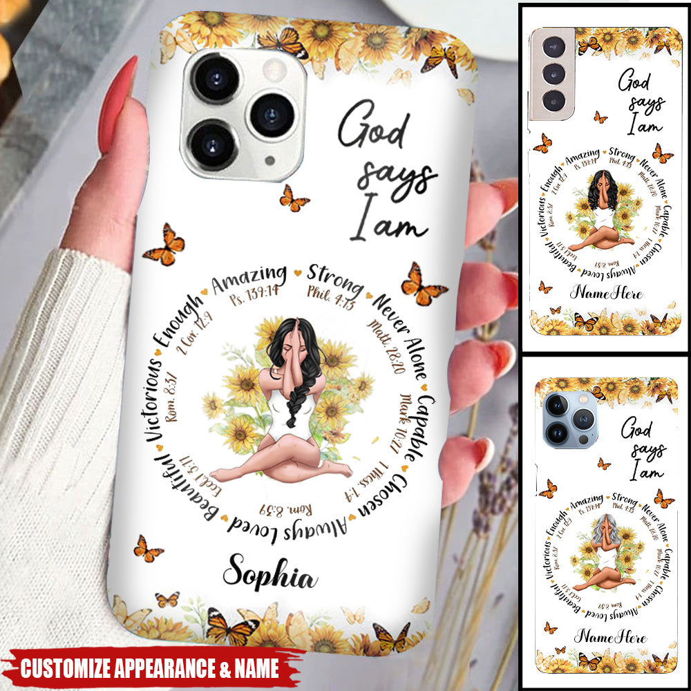 Bible With Sunflowers - Personalized Phone Case