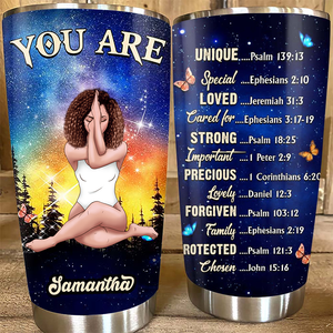 Personalized You Are Bible Verses Steel Tumbler