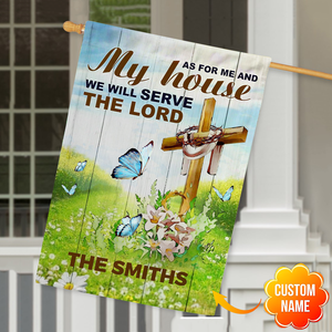 Personalized As For Me And My House We Will Serve The Lord Decorative Garden Flag