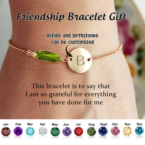 Personalized Custom Birthstone Bracelet, Initial Bracelet