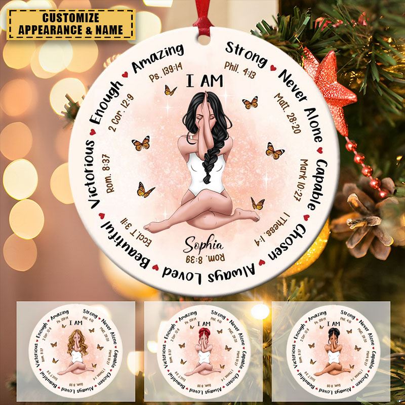 I Am Beautiful - Personalized Ceramic Ornament