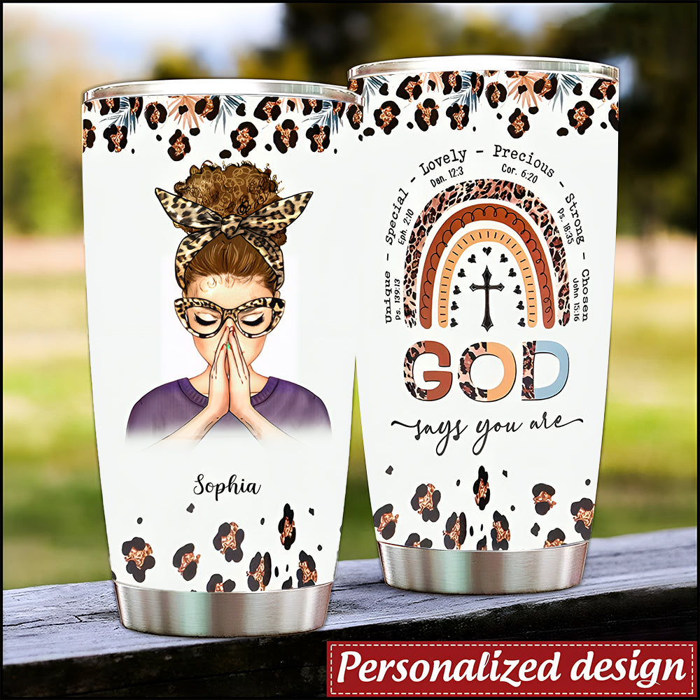 Personalized Christian Tumbler- Motivational Gift For Women