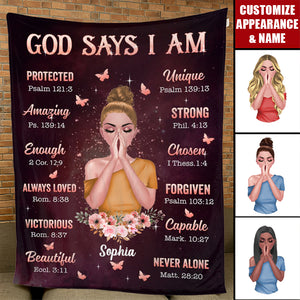 Personalized Blanket - God Says I Am