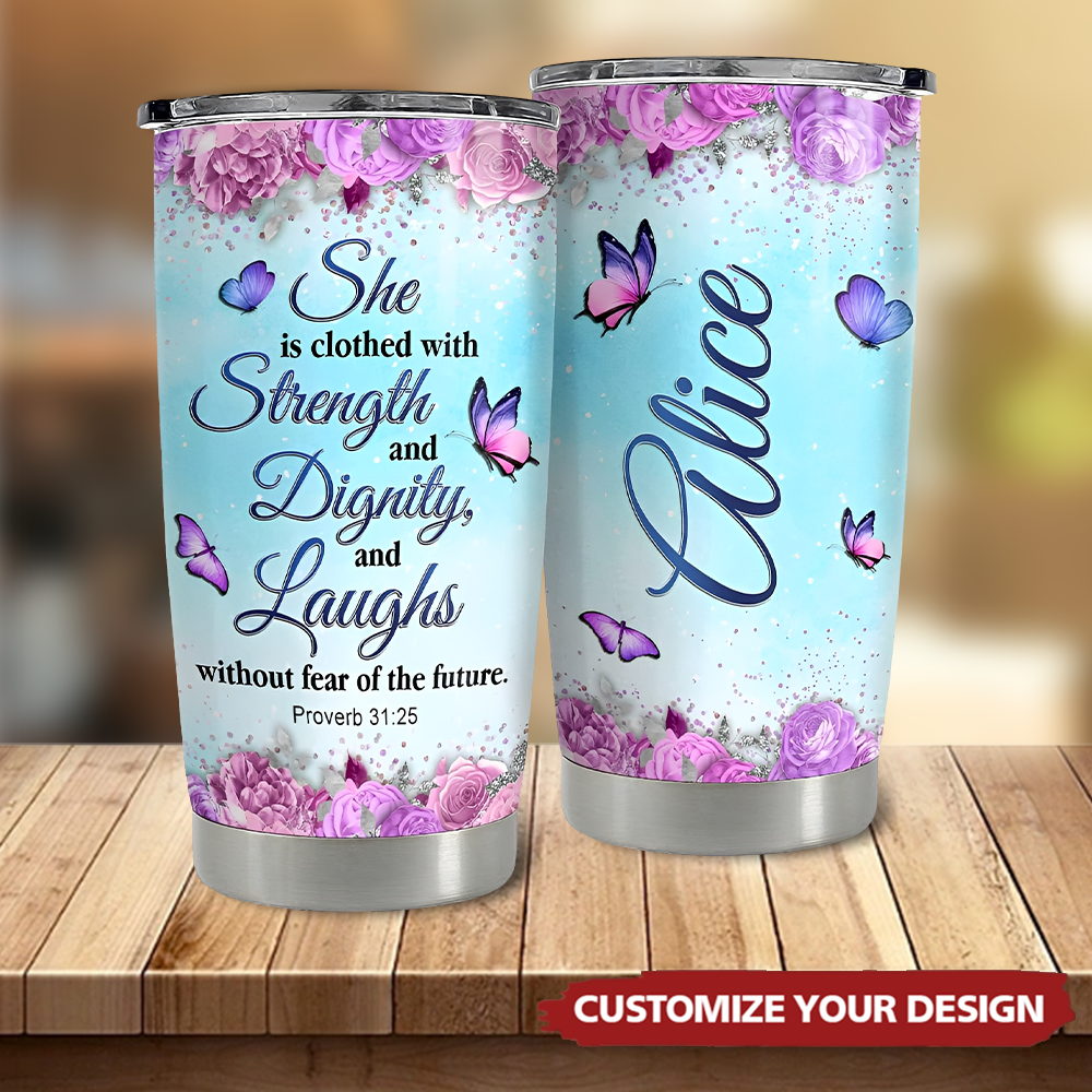 Personalized Bible Faith Tumbler Butterfly Inspiration Gift For Girl -  kissfaith