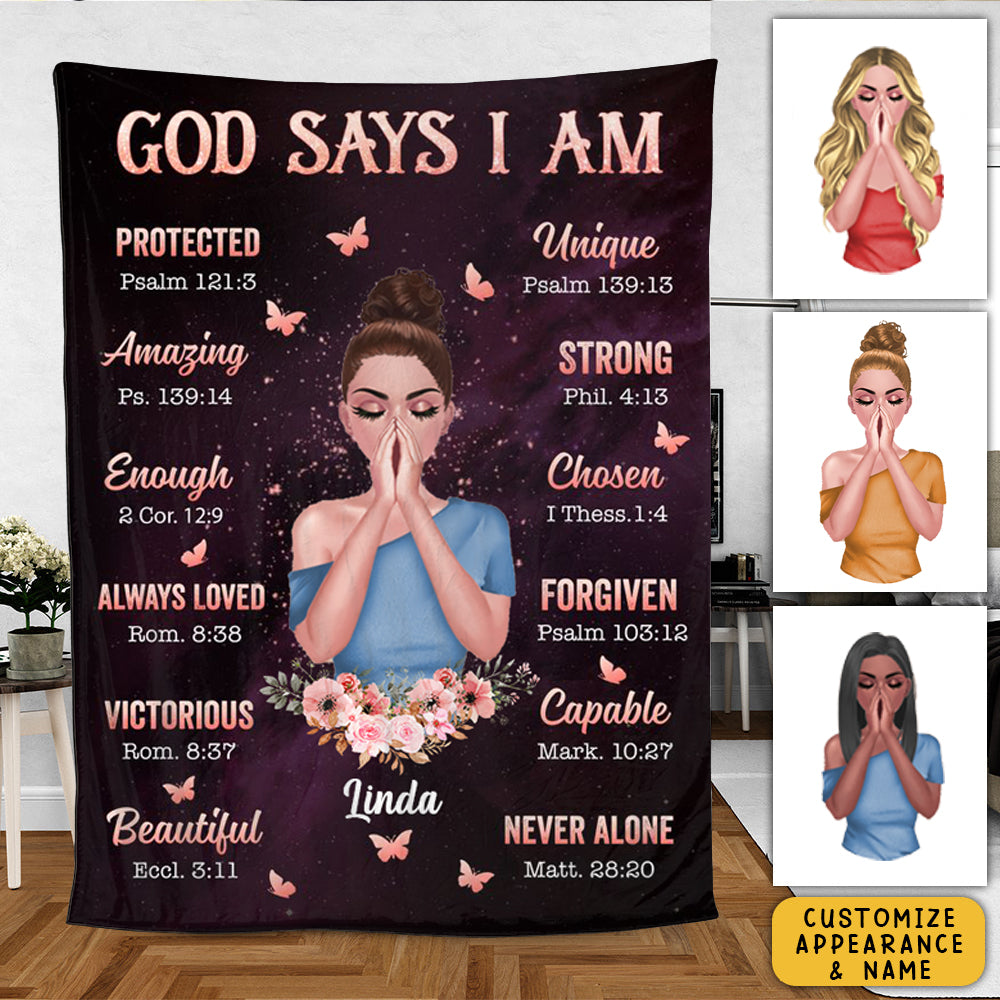 Personalized Blanket - God Says I Am