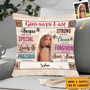 Upload Photo-Christian Woman God Says I Am Personalized Pillowcase