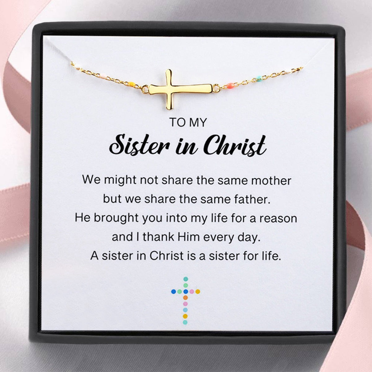 KISSFAITH-To My Sister In Christ Cross Bracelet