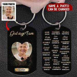 KISSFAITH-God Says I Am Bible Verses Personalized Aluminum Keychain