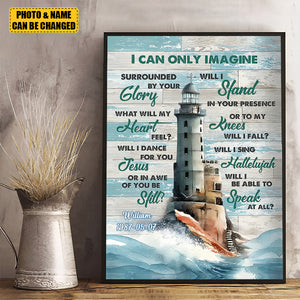 Lighthouse Wall Art Nautical Decoration - Lighthouse Christian Scripture Canvas