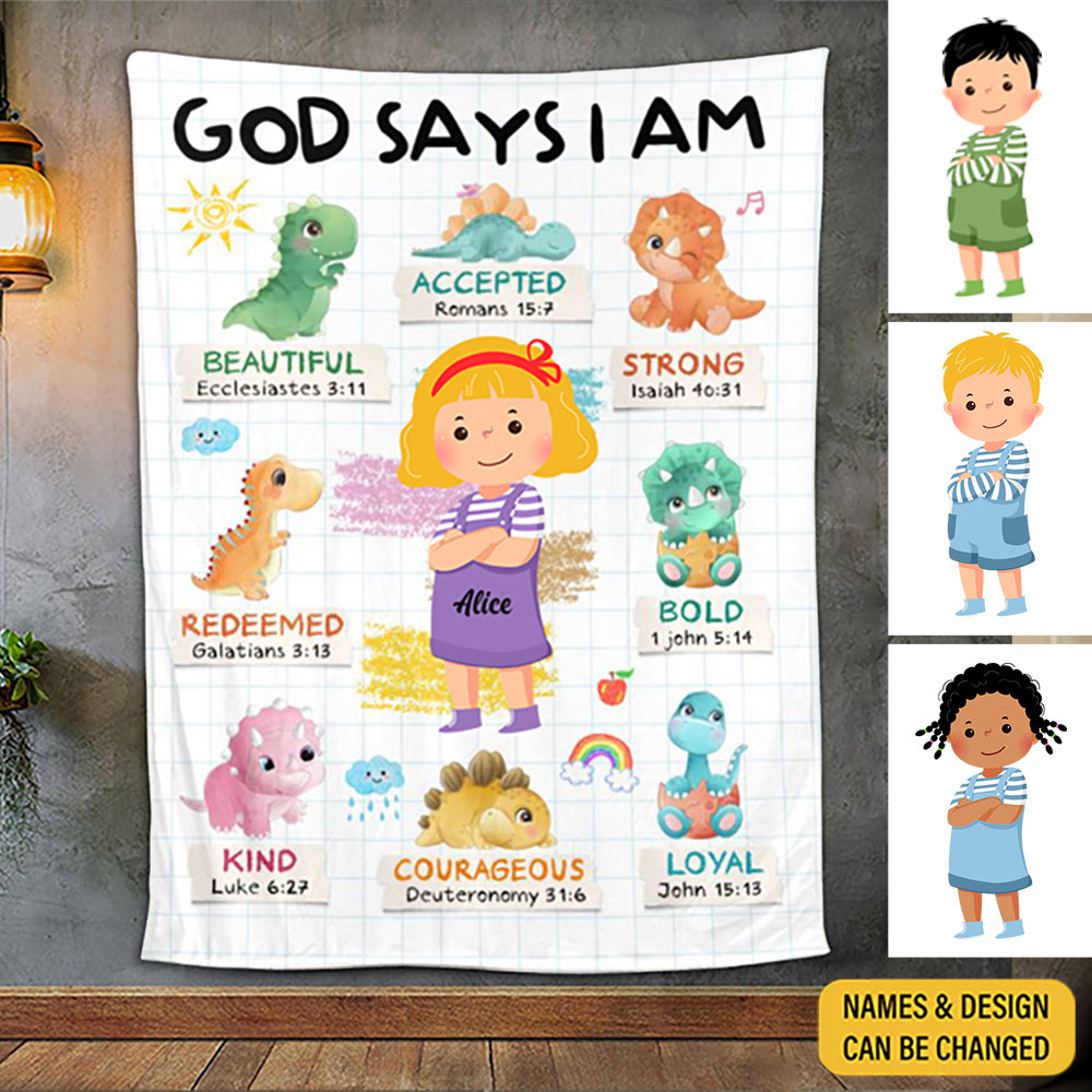 Personalized God Says I Am Blanket - Best Gift For Kids