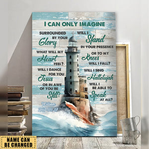 Lighthouse Wall Art Nautical Decoration - Lighthouse Christian Scripture Canvas