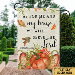 As for Me and My House Fall Personalized Christian Garden Flag