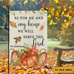 As for Me and My House Fall Personalized Christian Garden Flag