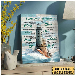 Lighthouse Wall Art Nautical Decoration - Lighthouse Christian Scripture Canvas