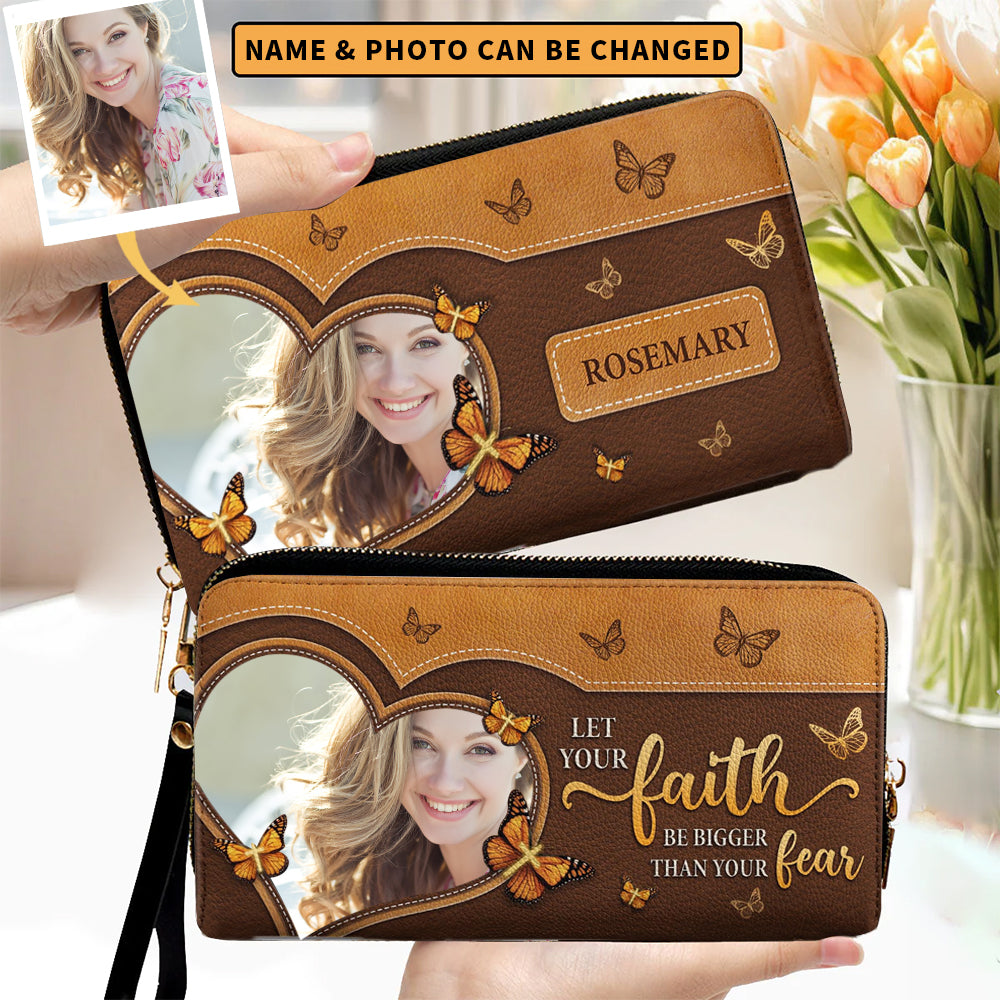 Let Your Faith Be Bigger Than Your Fear Butterfly Personalized Purse