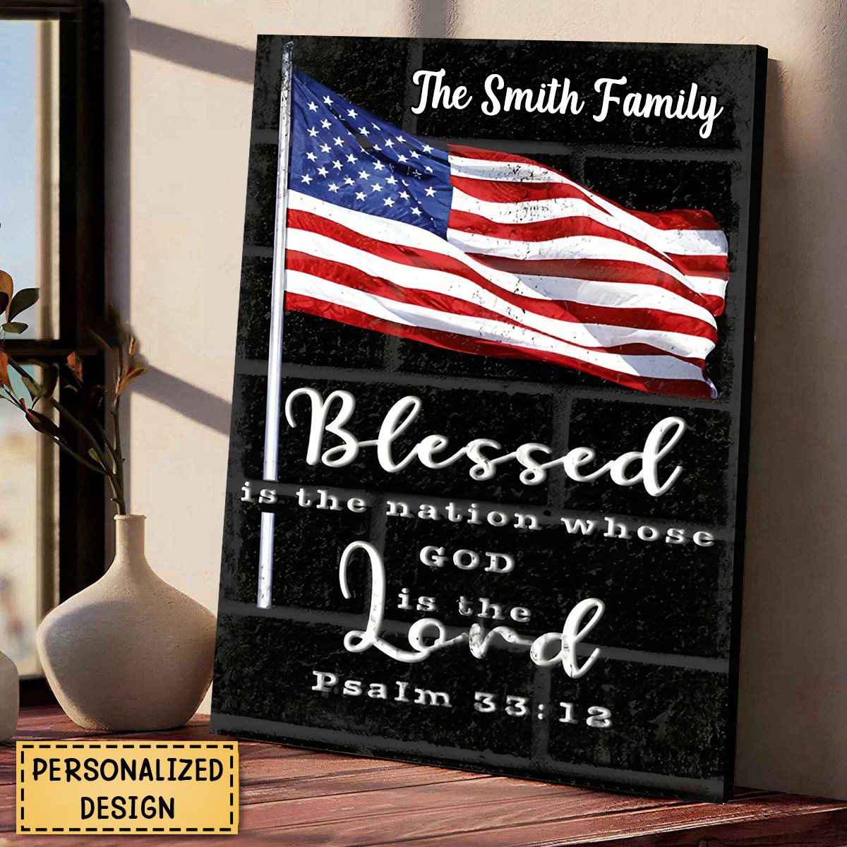 KISSFAITH-Blessed Is The Nation Whose God Is The Lord Canvas