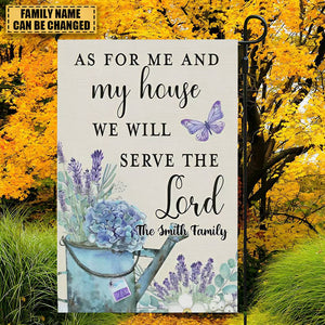 As For Me and My House We Will Serve The Lord-Personalized Christian Garden Flag