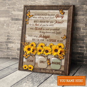 Personalized Sunflower Butterflies Glory Wall Art Poster