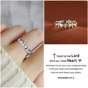 KISSFAITH-Trust In The Lord Cross Heart Ring Religious Gift For Her