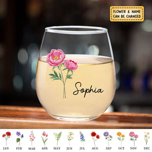 Friends Are Like Flowers- Bestie Personalized Custom Wine Glass