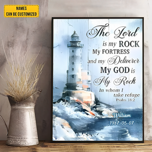 Sea Lighthouse Wall art Text Christian Psalm Bible Quote Canvas