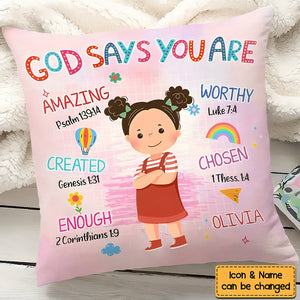 KISSFAITH- God Says I Am Personalized Pillow Case