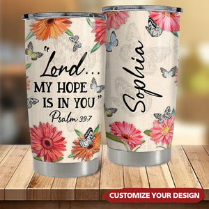 Personalized Bible Tumbler Flowers Custom Name Christian Art Gifts