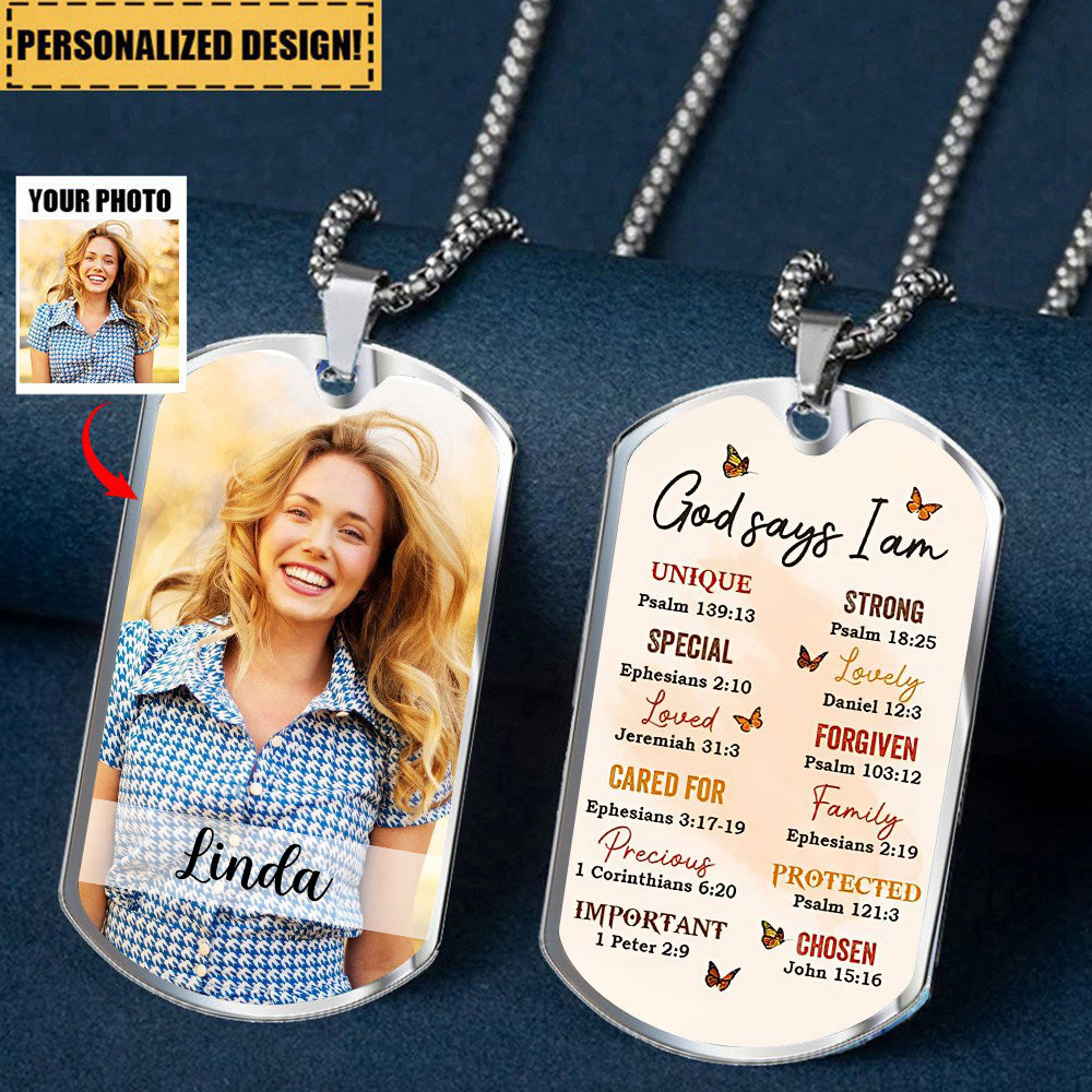 KISSFAITH-God Says I Am Personalized Dogtag Necklace