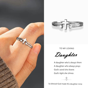 KISSFAITH-To My Daughter-Eternal Love and Faith Cross Ring