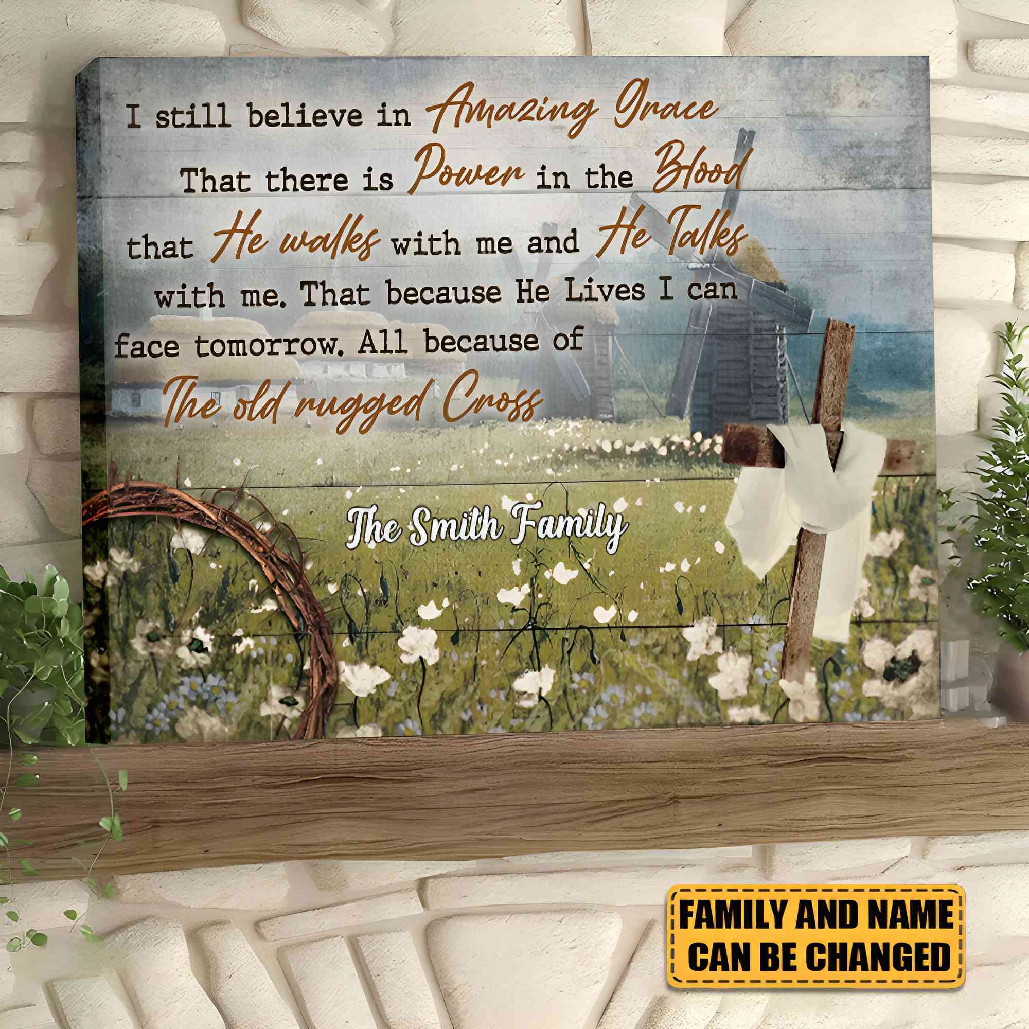 KISSFAITH-I Still Believe In Amazing Grace-Personalized Christian Canvas-Religious Sign Farmhouse