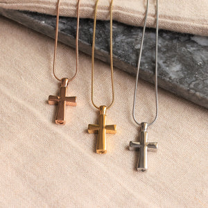 Personalized Memorial Cross Urn Necklace - Gift For Lover