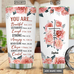 Christian Tumbler Lady Gift, Religious Gift, Inspirational gift of God with Bible Verses