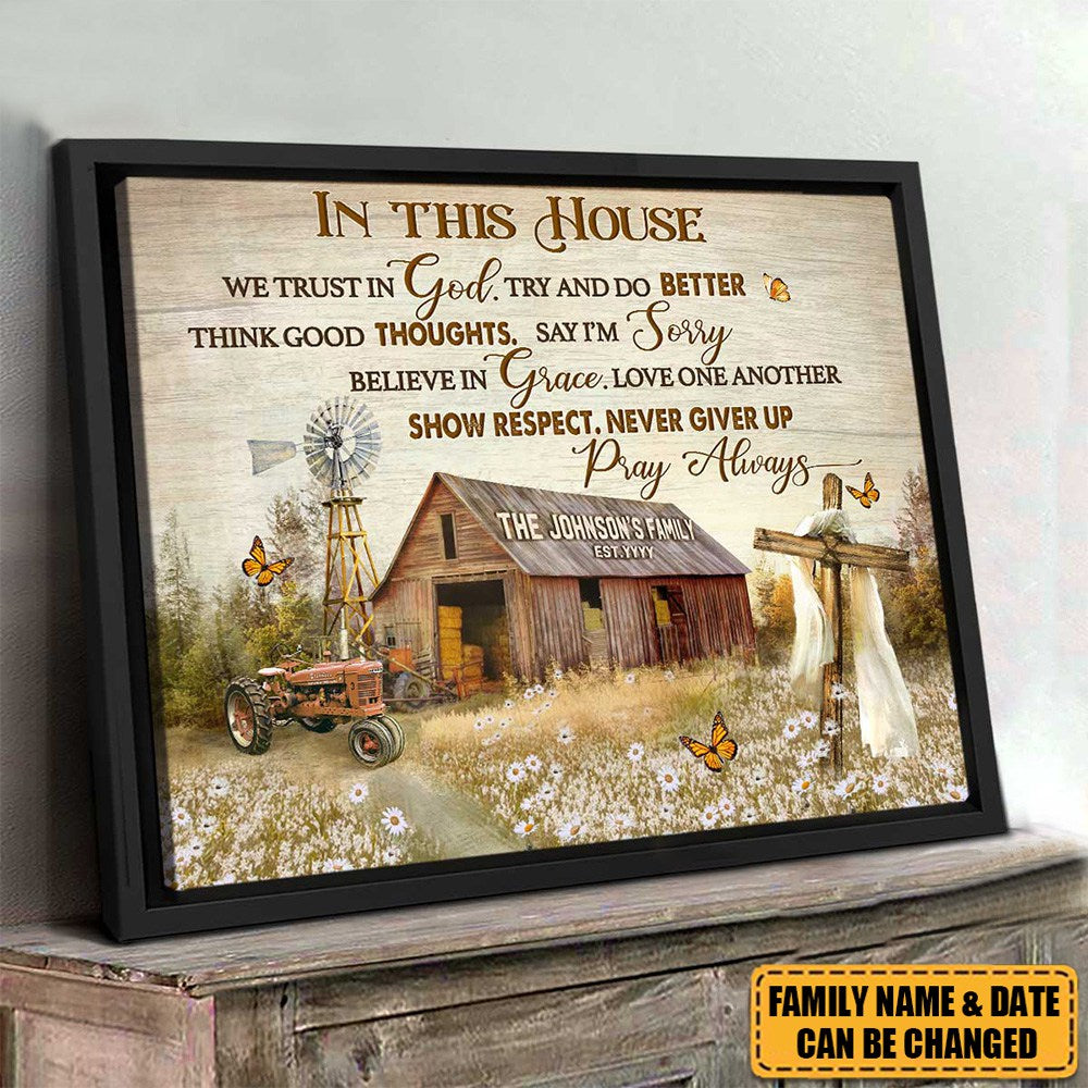 KISSFAITH-In This House We Trust In God - Personalized Christian Canvas