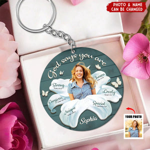 KISSFAITH-God Says You Are Personalized Custom Keychain