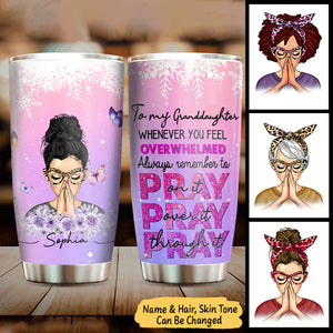 To My Daughter or Granddaughter Whenever You Feel Overwhelmed Personalized Steel Tumbler