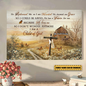 Jesus Old Cross He Redeemed Me - Personalized Christian Canvas