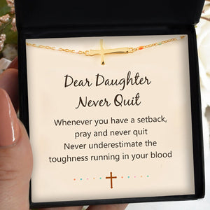 KISSFAITH-Dear Daughter Pray And Never Quit Cross Bracelet