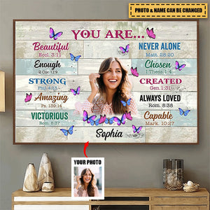 Upload Photo - Personalized You Are Bible Verses Canvas