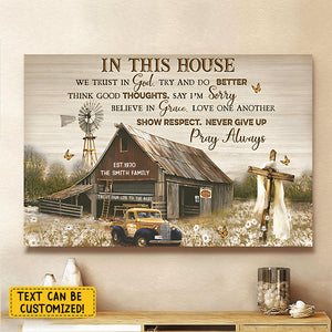 KISSFAITH-In This House We Trust In God Personalized Canvas